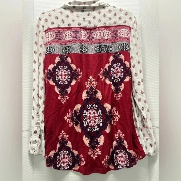 STYLE & CO FLORAL PRINT LONG SLEEVE SHIRT BLOUSE SIZE PETITE M - Picture 2 of 7